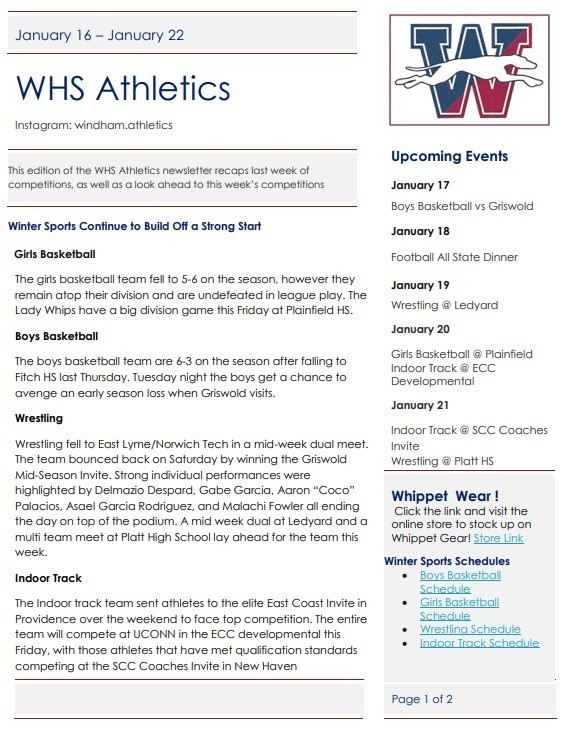 Athletic Newsletter 