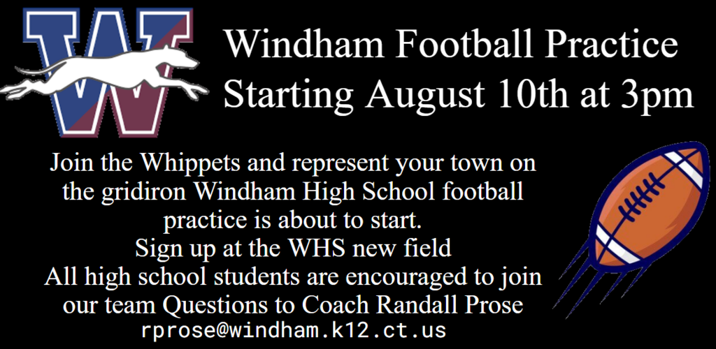 Football Practice begins August 10th!
